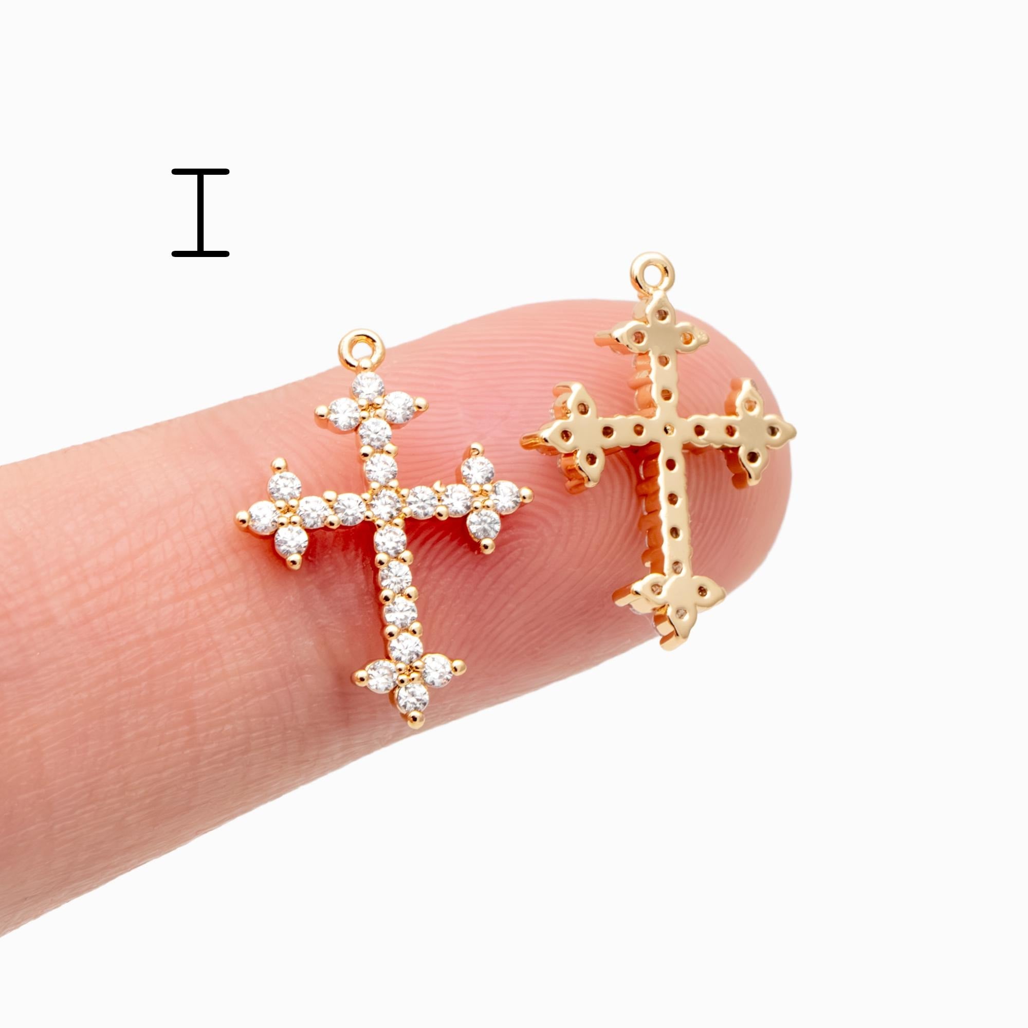 4pcs Cross Charm, Tiny Cross Charm, Cross Pendant, Cross Necklace Charm(GB-2731)